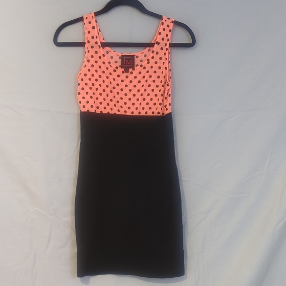 Material Girl Dresses & Skirts - Brand New Polka Dot Sleeveless Dress - Pink and Black